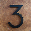 modern house numbers 3 in black